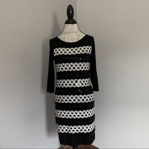 White HOUSE BLACK MARKET 3/4 Sleeve Sequin Dress